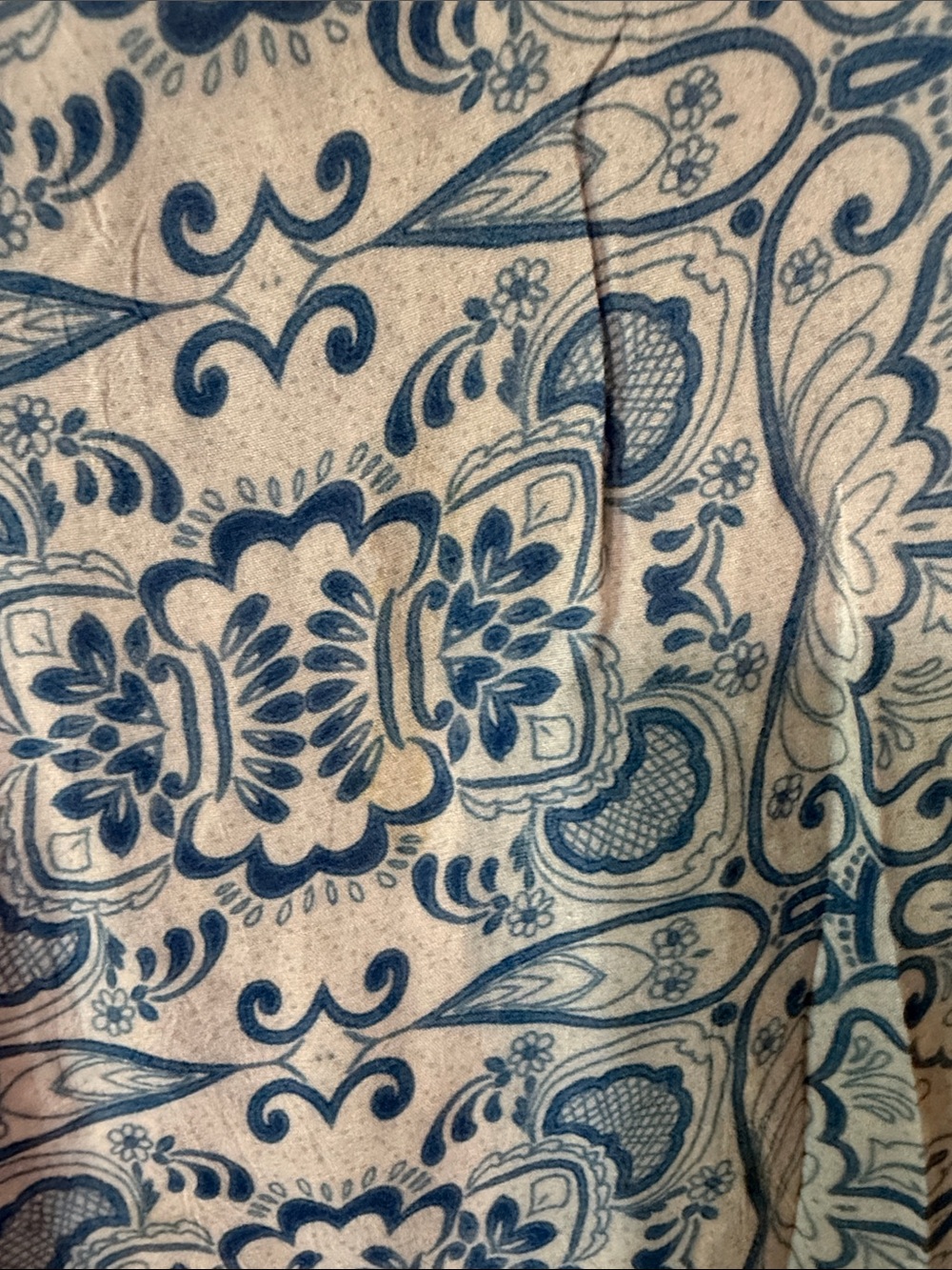 Johnny Was Blue and White Printed V-Neck Tunic - Picture 2 of 3
